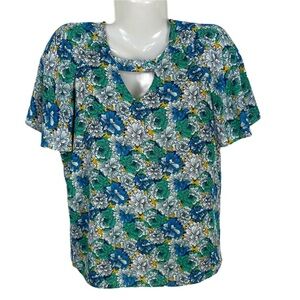 Banana Republic v-neck top with flutter sleeves S